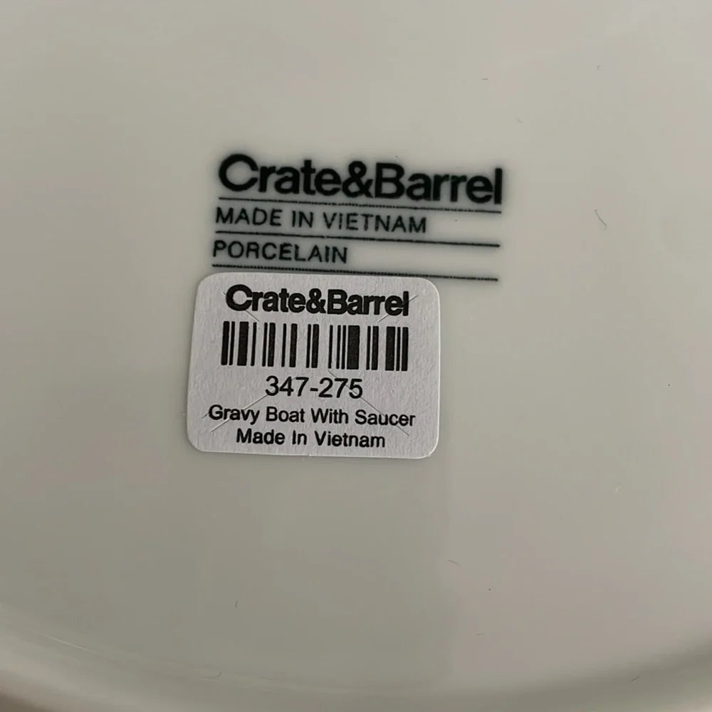 Crate&Barrel White Serveware Gravy Boat